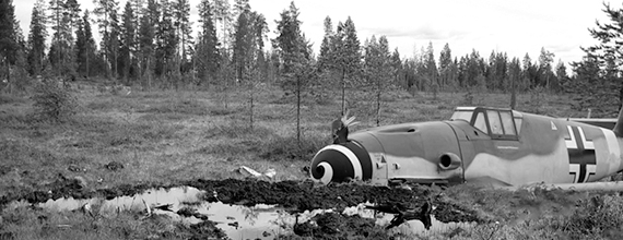 Bf 109 G putosi Kuusamon Niittylässä